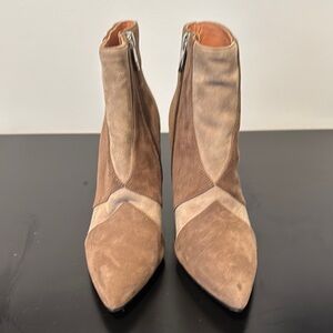 Sigerson Morrison Brown Ankle Booties with Pointed Toe